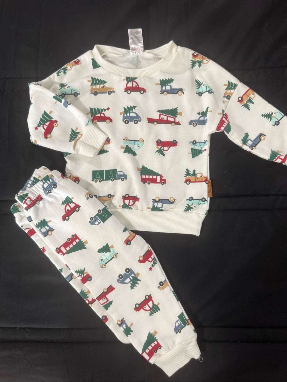 Lila & Jack White Kids Holiday/Christmas Set- Red & Green Print